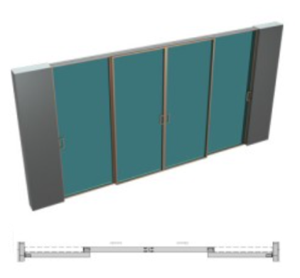 2 глухих + 2 центр в проеме