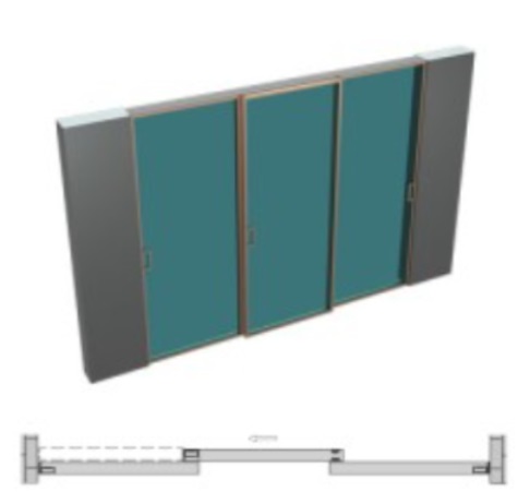 2 глухих + 1 центр в проеме